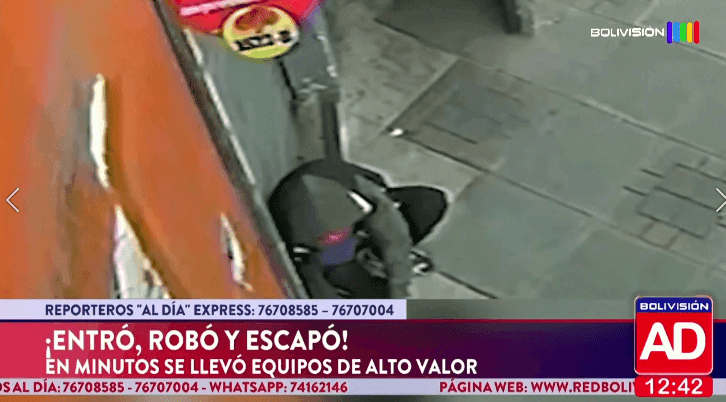 Fotografía de Entró, robó y escapó: se llevó equipos de alto valor de una tienda en La Paz