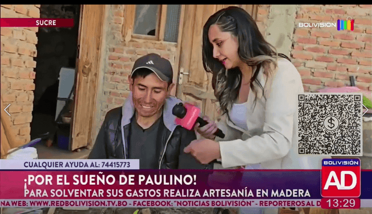 Paulino elaboró artesanías en madera para salir adelante