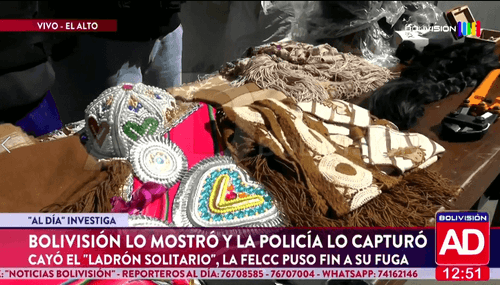  Bolivisión mostró al “ladrón solitario” y la Policía logró capturarlo en El Alto