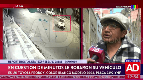 Robaron un vehículo en cuestión de minutos en La Paz