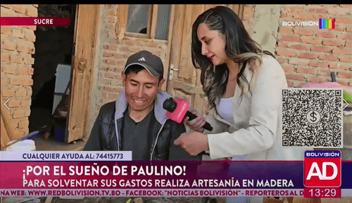 Paulino elaboró artesanías en madera para salir adelante