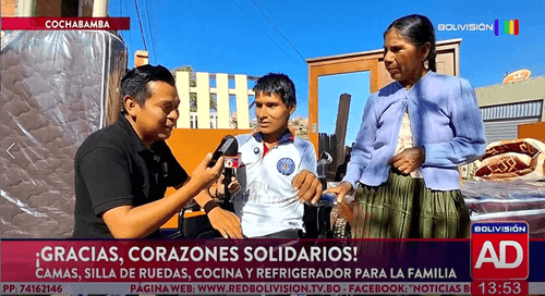 Gracias, corazones solidarios: Primitivo recibió una gran sorpresa en Cochabamba