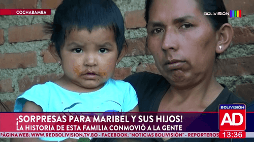Sorpresas para Maribel y sus hijos: su historia conmovió a Cochabamba