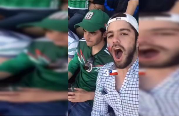 Hincha chileno les grita gol en su propia cara a los mexicanos